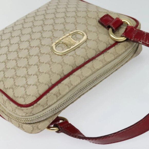 CELINE Macadam Canvas Shoulder Bag Beige Gold Auth - Picture 7 of 16